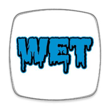 Wet | feucht | nass | Slime - Magnet carré - blanc - Devant