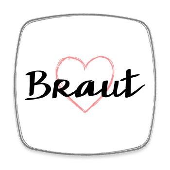 Braut Herz Herzmotiv Junggesellenabschied - Viereckiger Kühlschrankmagnet - Weiß - Vorne