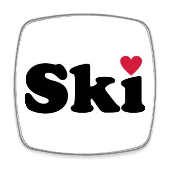Ski - Viereckiger Kühlschrankmagnet - Weiß - Vorne