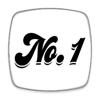 6061912 122176244 No 1 - Viereckiger Kühlschrankmagnet - Weiß - Vorne