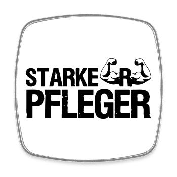 Starker Pfleger Pflege,Sprüche, Geschenk,Berufe - Viereckiger Kühlschrankmagnet - Weiß - Vorne