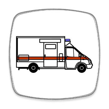 Ambulance / Rettungstransportwagen - Viereckiger Kühlschrankmagnet - Weiß - Vorne