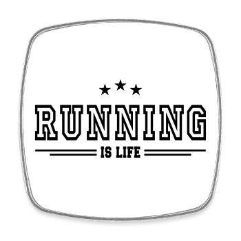 running is life - Square fridge magnet - white - Front