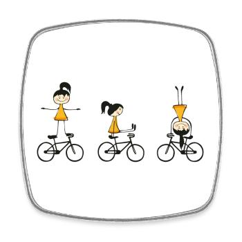 Artistic Cycling, Artistic Cycling, Indoor Cycling, Girls - Square fridge magnet - white - Front