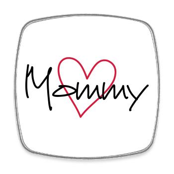 Mommy Herz Geschenk Partnerlook - Viereckiger Kühlschrankmagnet - Weiß - Vorne