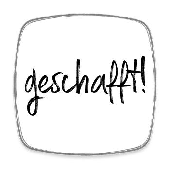 geschafft Ziel erreicht Geschenkidee Prüfung Abi - Viereckiger Kühlschrankmagnet - Weiß - Vorne