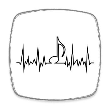 wave_note - Viereckiger Kühlschrankmagnet - Weiß - Vorne