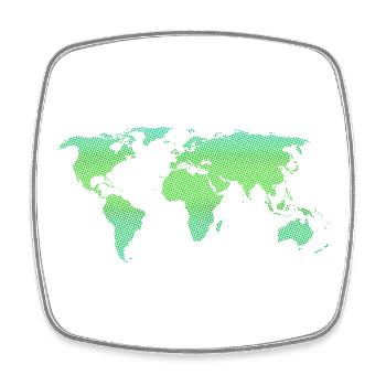 Green World - Viereckiger Kühlschrankmagnet - Weiß - Vorne