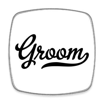 groom - Viereckiger Kühlschrankmagnet - Weiß - Vorne