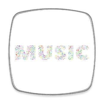 musique - Magnet carré - blanc - Devant