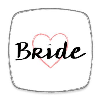 Bride heart bachelor party wedding - Square fridge magnet - white - Front