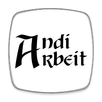 Andi work - Square fridge magnet - white - Front