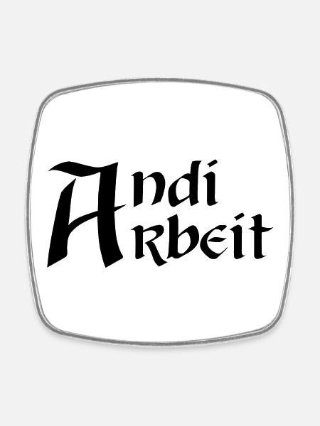 Andi Arbeit - Viereckiger Kühlschrankmagnet - Weiß