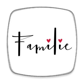 Familie Herz Liebe Geschenkidee - Viereckiger Kühlschrankmagnet - Weiß - Vorne