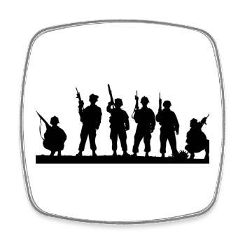 Soldiers - Square fridge magnet - white - Front