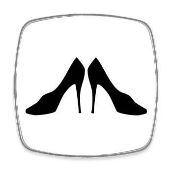 schuhe - Viereckiger Kühlschrankmagnet - Weiß - Vorne