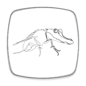Crocodile Mosquito - Square fridge magnet - white - Front