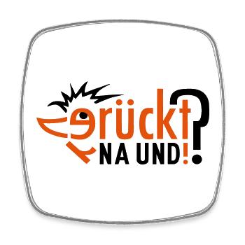 Verrückt ! 2farbig individualisierbar - Viereckiger Kühlschrankmagnet - Weiß - Vorne