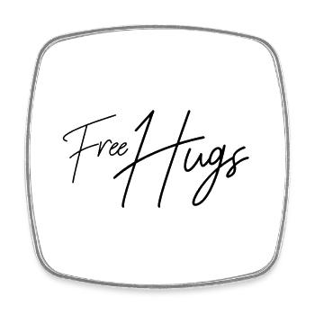 free hugs free hugs cuddle gift - Square fridge magnet - white - Front