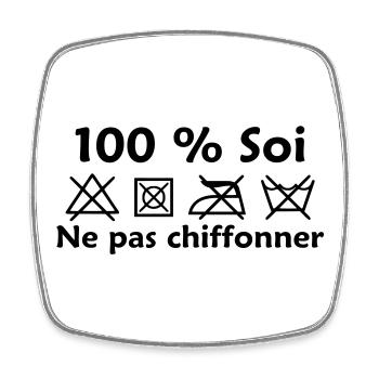 Ne pas chiffonner - Magnet carré - blanc - Devant