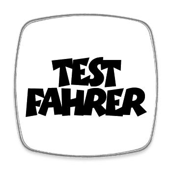 Testfahrer - Viereckiger Kühlschrankmagnet - Weiß - Vorne