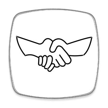 Hand shake -- ©roil - Viereckiger Kühlschrankmagnet - Weiß - Vorne