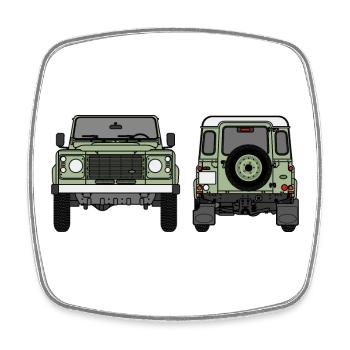Defender - Front and Rear - Square fridge magnet - white - Front