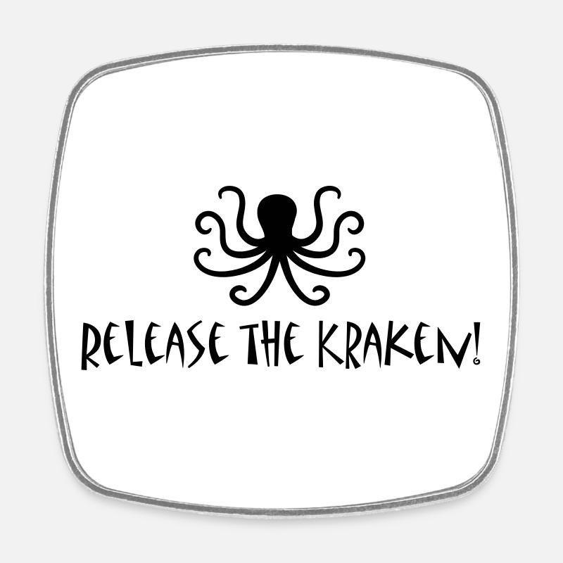 Release the Kraken - Square fridge magnet - white