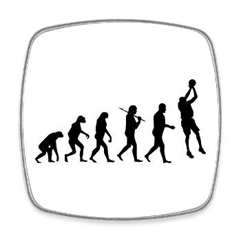 Basketballer - Viereckiger Kühlschrankmagnet - Weiß - Vorne
