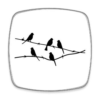 birds Vögel - Viereckiger Kühlschrankmagnet - Weiß - Vorne