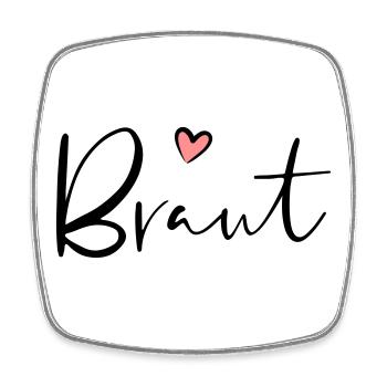 Bride heart hen party gift - Square fridge magnet - white - Front