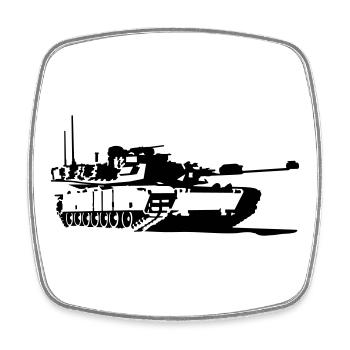 Tank M1 Abrams - Square fridge magnet - white - Front