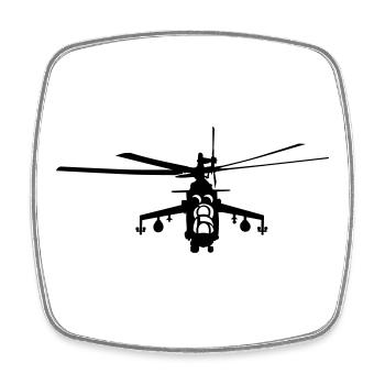 Hubschrauber Mi-24 - Viereckiger Kühlschrankmagnet - Weiß - Vorne