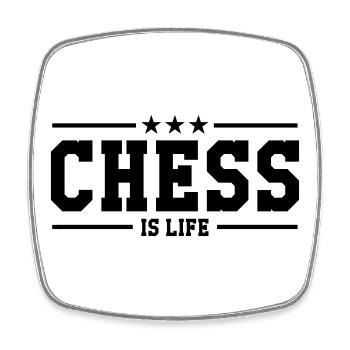 Chess is life - Magnet carré - blanc - Devant