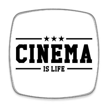 Cinema is life - Square fridge magnet - white - Front