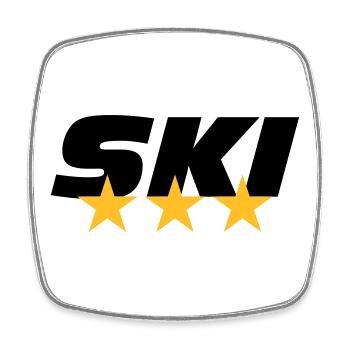 ski - Magnet carré - blanc - Devant