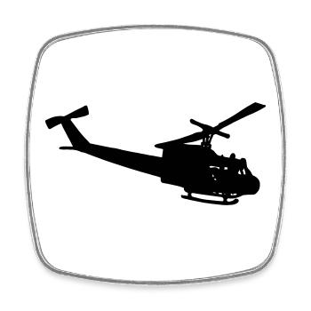 Bell UH-10 silhouette - Viereckiger Kühlschrankmagnet - Weiß - Vorne