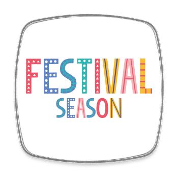 festival - Square fridge magnet - white - Front
