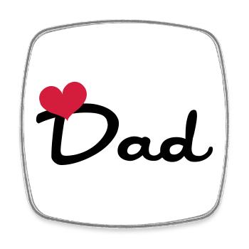 Dad - Square fridge magnet - white - Front