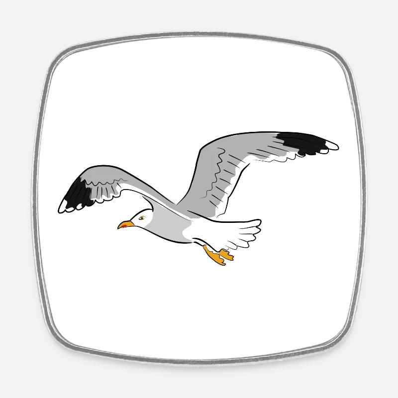 mouette - Magnet carré - blanc