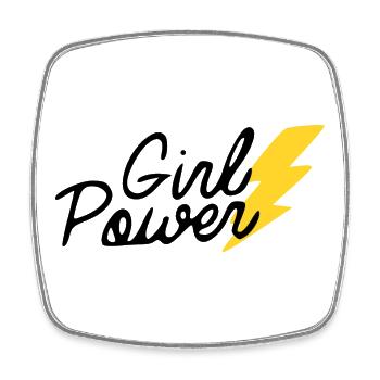 Pouvoir femme - Magnet carré - blanc - Devant