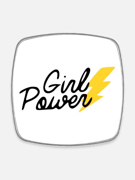 Girl Power Frauen - Viereckiger Kühlschrankmagnet - Weiß