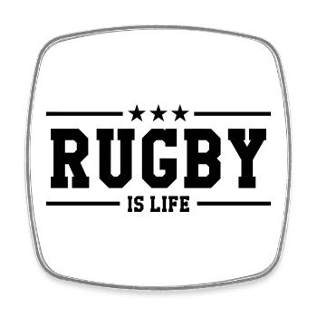 Rugby - Magnet carré - blanc - Devant