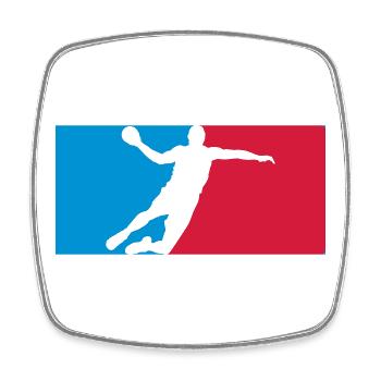 Handball - Magnet carré - blanc - Devant