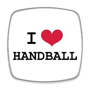 I Love Handball - Viereckiger Kühlschrankmagnet - Weiß - Vorne