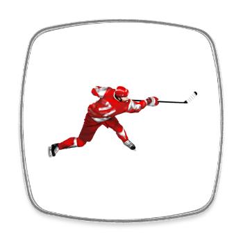 hockey - Magnet carré - blanc - Devant