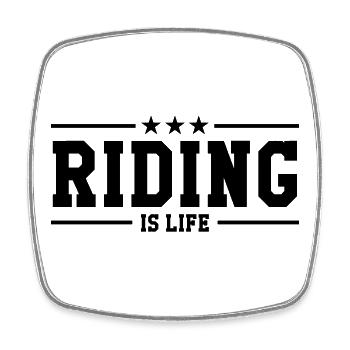Riding is life - Viereckiger Kühlschrankmagnet - Weiß - Vorne