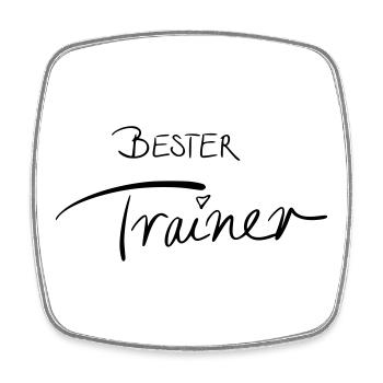 Bester Trainer - Viereckiger Kühlschrankmagnet - Weiß - Vorne