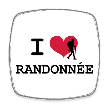 I Love Randonnée - Magnet carré - blanc - Devant