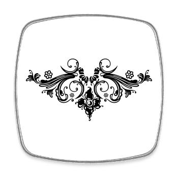 Filigrane Blumenranke, Barock Style. - Viereckiger Kühlschrankmagnet - Weiß - Vorne